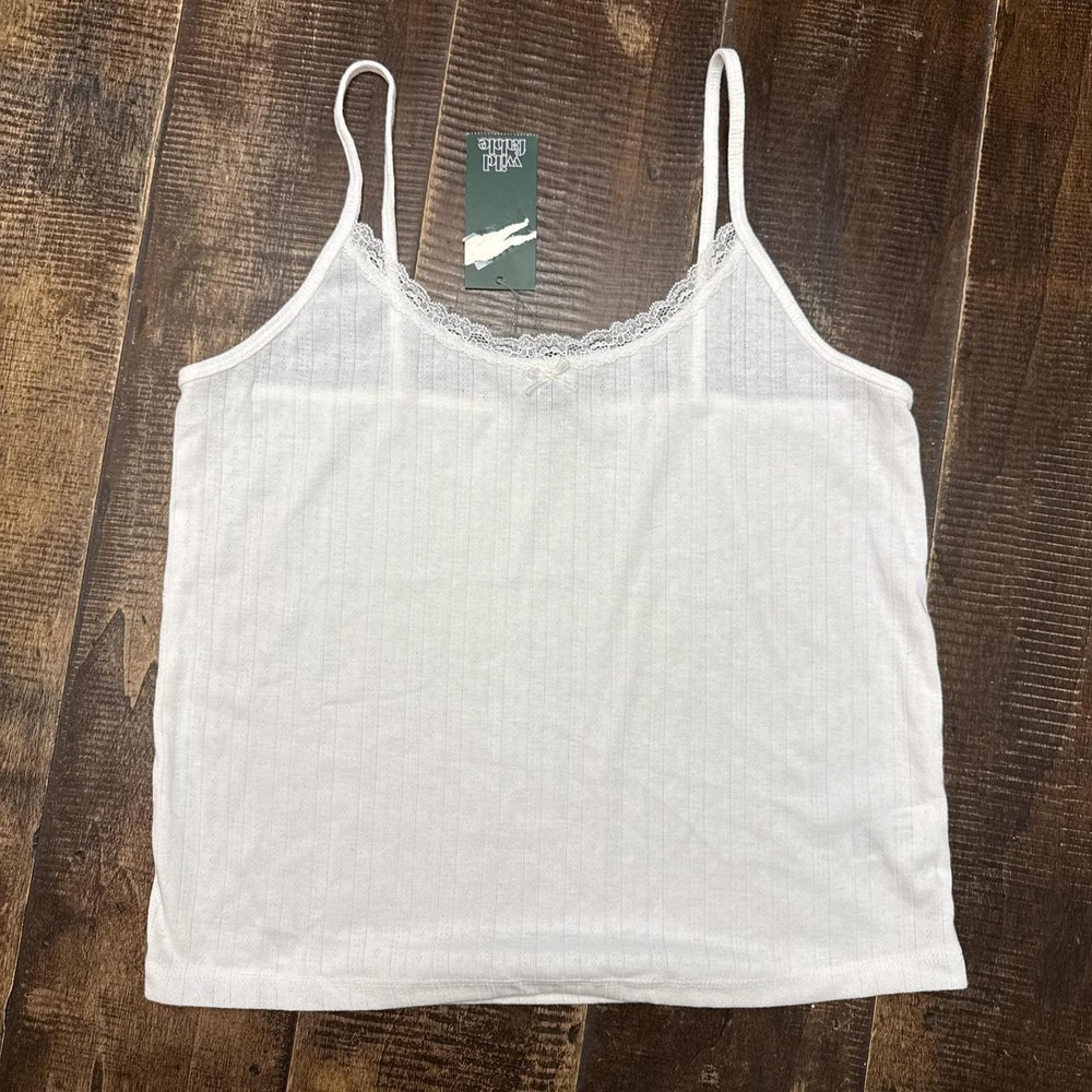 Wild Fable White Lace Trim Cami Top
